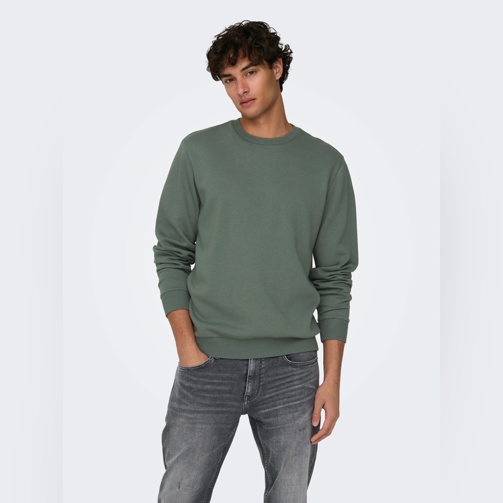 ONLY & SONS Crewneck Sweatshirt Castor Gray Sweater Onsceres